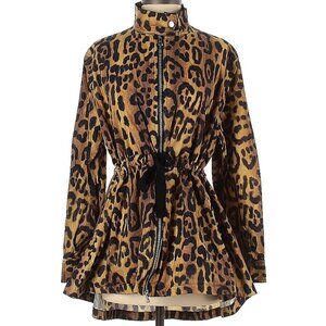 Adam Lippes Collective Size 4 Leopard Anorak Jacket